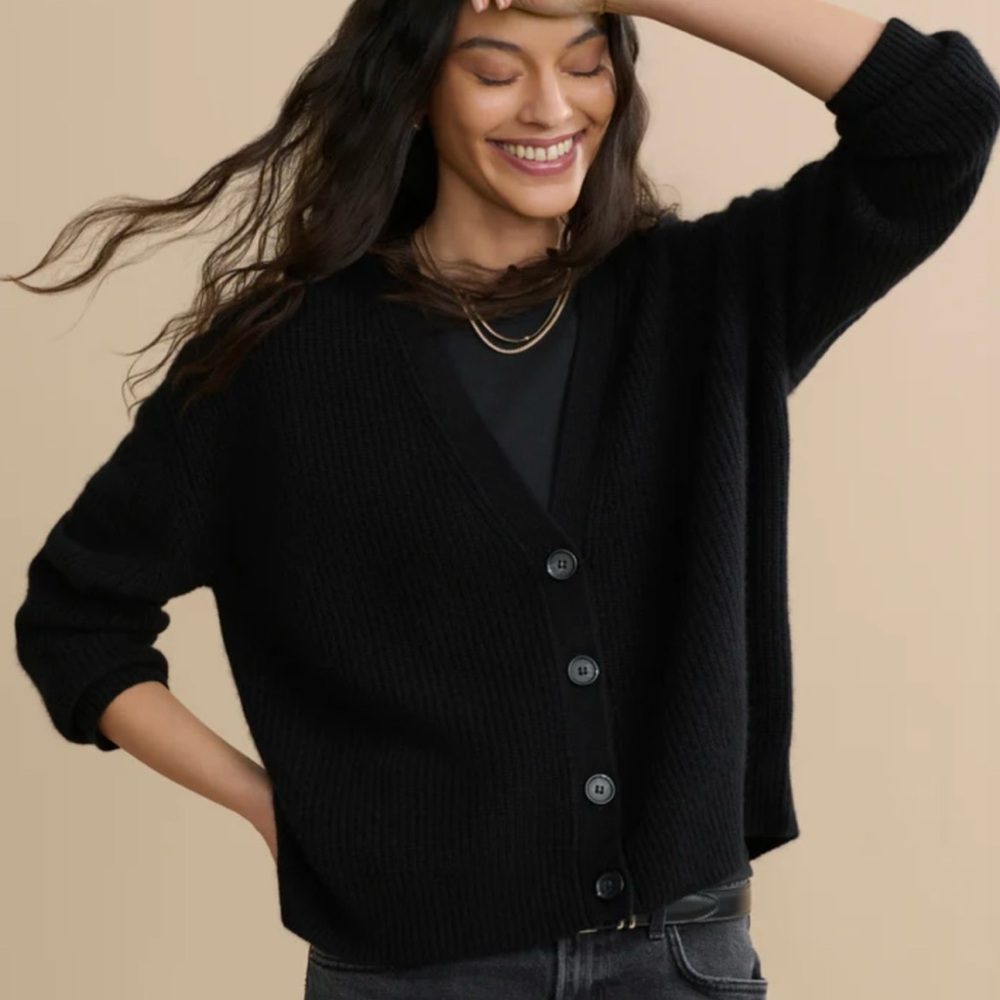 Jenni Kayne 100% Cashmere Cropped Cocoon Cardigan